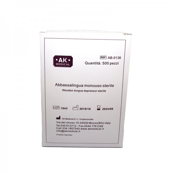 Depressore sterile in legno (scatola da 100 unità) Depressore sterile in legno (scatola da 100 unità)
